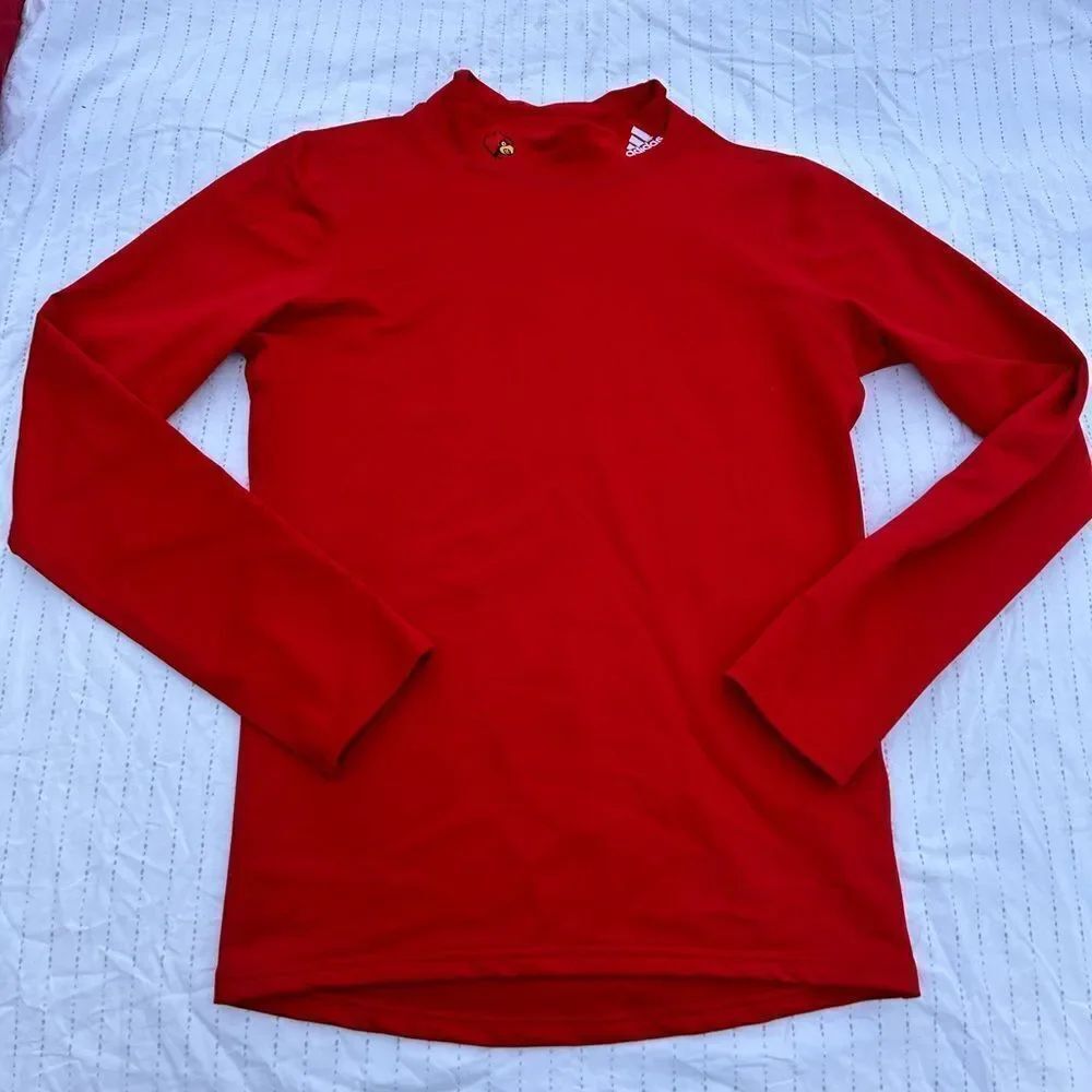 Adidas Climawarm Louisville Cardinals Mock Neck Shirt